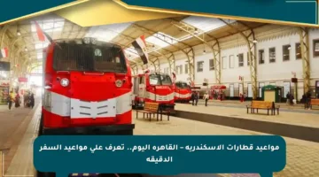 مواعيد قطارات الإسكندرية – القاهرة اليوم.. تعرف على مواعيد السفر الدقيقة